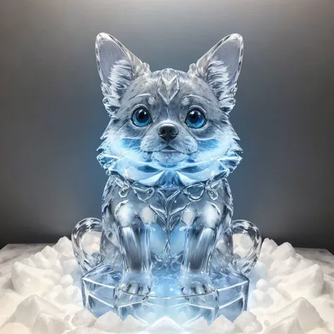 <lora:made_of_ice:0.6>,jellyf dog as made_of_ice,, (masterpiece, best quality, high quality, highres, ultra-detailed),