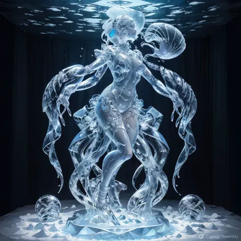 <lora:made_of_ice:0.6>,jellyfish girl as made_of_ice,, (masterpiece, best quality, high quality, highres, ultra-detailed),