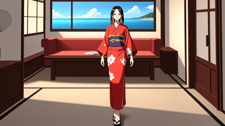 (high resolution photograph, best quality, masterpiece, highest quality, HDR, 8k:1.4)
BREAK (full body shot of a woman in a living room wearing a red kimono, traditional Japanese clothes, gold hair ornament:1.4), hand on hips, heroic pose
BREAK (green eyes, lip gloss, gorgeous smile, blushing:1.3) 
BREAK (living room with a window, ocean, ships sailing on the horizon, pirate:1.2) <lora:PAseer-SD15-LCM Quick:1> <lora:boa hancock1:0.7> Boa Hancock