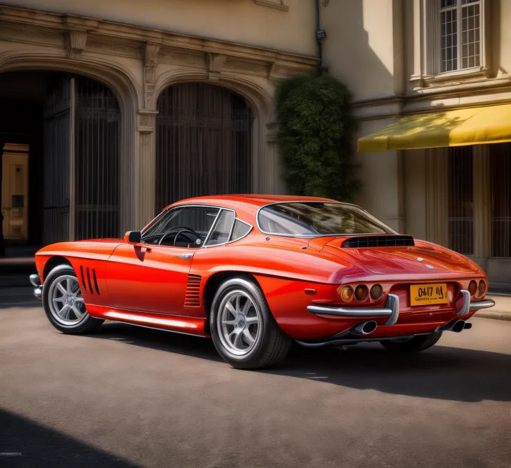Best quality, masterpiece, ultra high res, canon street photo, old sports car, colorful, (photorealistic:1.4), raw photo, sun light, direct light, sun rays, sunshine,  <lora:add_detail:1>