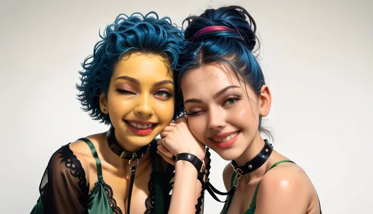 (style: anime style: colorful characters, exaggerated features, exaggerated emotions, expressive facial expressions, (modern (redacted)anese anime style:1.15), (colorful characters:1.21), (exaggerated features:1.21), (exaggerated emotions:1.26), (expressive facial expressions:1.17).
,
INTROH, (side view:1.24), (Marge Simp(redacted)s:1.31), (yellow skin:1.21), tall (towering blue hair:1.18), wearing erotic ((apple green) (redacted)htgown:1.18), revealing lace (side slit:1.19) (redacted)ht gown, long shaved legs, cleavage, (face: flirting with viewer, (wink at viewer:1.28), (blush:1.3)), long legs, midriff, seductive, , (black leather collar:1.18), leash, ) ,
<lora:sdxl\add-detail-xl.safetensors:0.9400000000000001:0.25> <lora:sdxl\incase_style_v3-1_ponyxl_ilff.safetensors:0.71:0.2> <lora:sdxl\OtherStyle_01.safetensors:0.65:0.2> <lora:sdxl\Hyper_Realism_Pony_XL.safetensors:0.74:0.25>s5