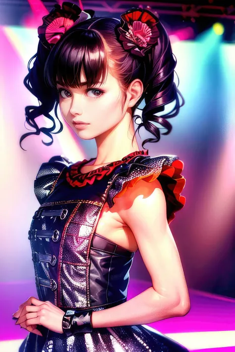 masterpiece,beautiful,extremely detailed,(ultra high res),(8k UHD best quality), (realistic, photo-realistic:1.37), depth_of,field, blurry_background, photo_inset,Dramatic lighting,reference_inset,photo_background,photorealistic,looking_at_viewer,1girl,(((anime style))),detailed skin,shiny skin,smile,(((Aadult woman)),(((upper body))),yui<lora:YUIMETAL:1>