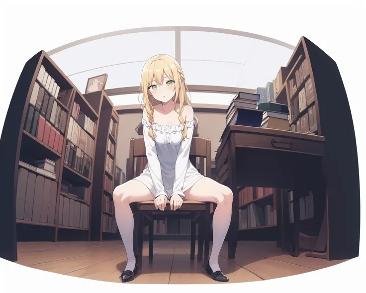 [(sky background:1.5),::5] (isometric:1.0), double exposure, bubble,
mid shot, full body,
//
[(white background:1.4),::10],
//
book, bookshelf, open_book, braid, solo, 1girl, long_hair, collarbone, long_sleeves, book_stack, chair
show pussy, spread legs,
<lora:AkaneKinoshitaMerge:0.8> Akane Kinoshita
blonde hair, spiral hair,
