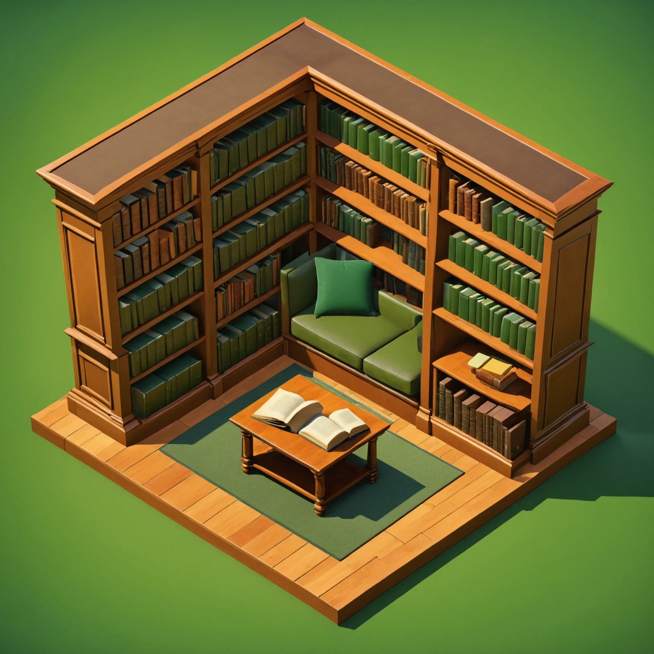 isty03 style. isometric <lora:isometric_isty03_style:1>
real life
Old bookstore and shelves and quiet corners, Green background,
detailed, professional, slick, 3d, unreal engine, render, ray tracing,
high quality, masterpiece, highres,
