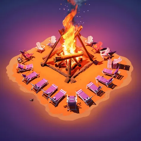 isty03 style. isometric <lora:isometric_isty03_style:1>
realistic
Nighttime bonfire and beach party, Violet background,
detailed, professional,  slick, 3d, unreal engine, render, ray tracing,
high quality, masterpiece, highres,