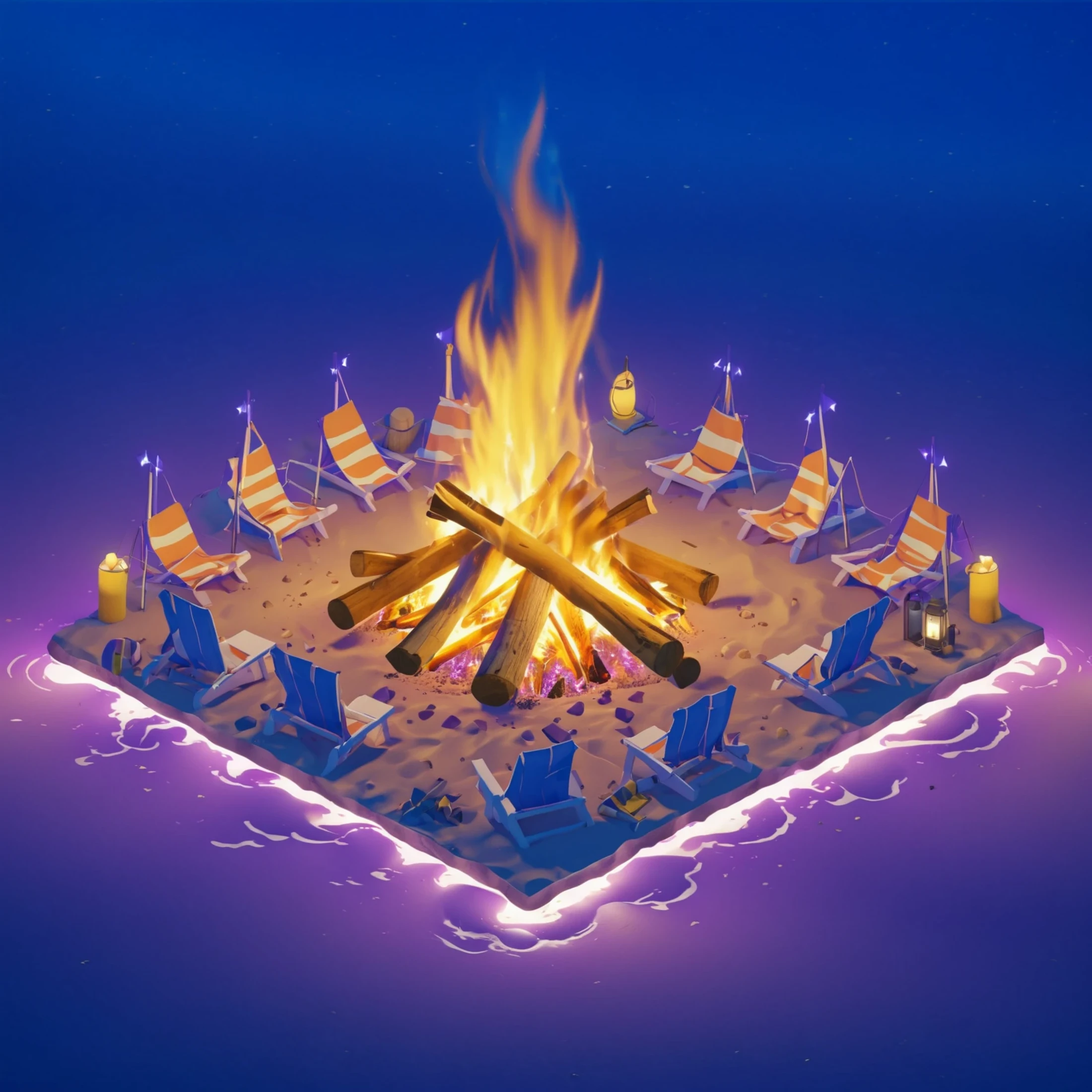 isty05 style. isometric <lora:isometric_isty05_style:1>
realistic
Nighttime bonfire and beach party, Violet background,
detailed, professional, slick, 3d, unreal engine, render, ray tracing,
high quality, masterpiece, highres,
