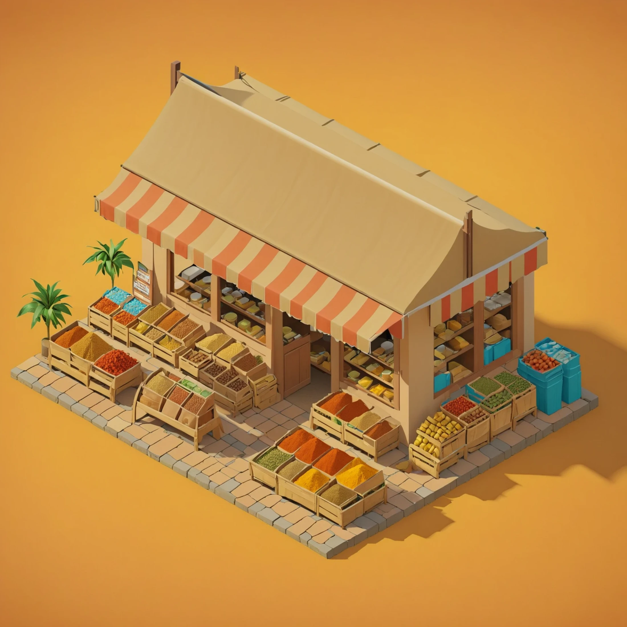 isty05 style. isometric <lora:isometric_isty05_style:1>
illustration
Street market and exotic spices, Tan background,
detailed, professional, slick, 3d, unreal engine, render, ray tracing,
high quality, masterpiece, highres,