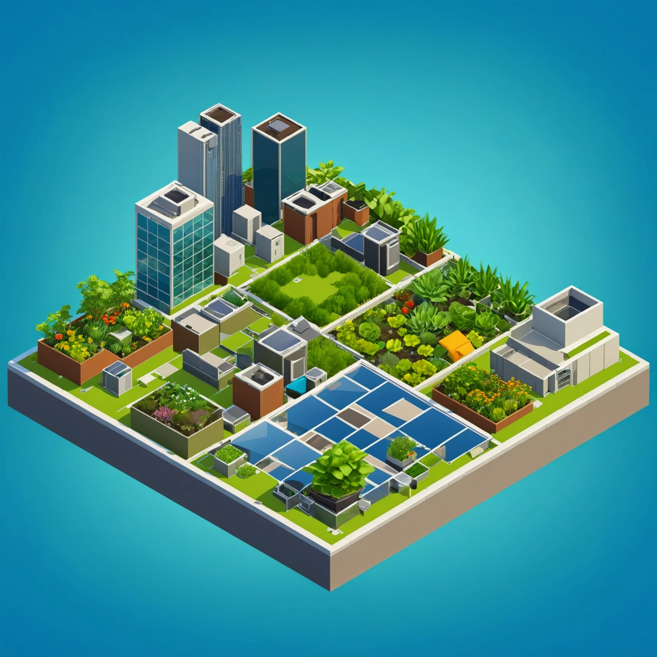 isty01 style. isometric <lora:isometric_isty01_style:1>
realistic
Rooftop garden and urban skyline view, Green background,
detailed, professional, slick, 3d, unreal engine, render, ray tracing,
high quality, masterpiece, highres,