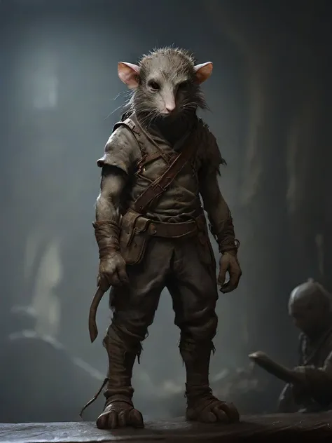1boy, skinny, <lora:Charasilhouette-V1-000004:1.0> charasil style <lora:RPGRatFolkXL:0.8>, RPGRatFolk, rat, warrior, dangerous, deciduous,fantasy, large back pack, explorer, full body, silhouette, sketch, <lora:offset_0.2:1.0> <lora:RPGOrcXL:0.7> RPGOrc , dark background, simple background, hdr, chara design, concept