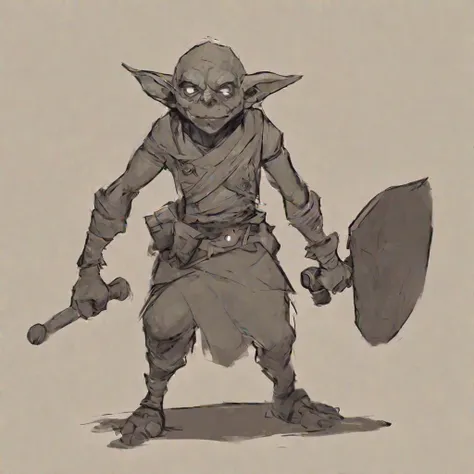 style, <lora:Charasilhouette-V1-000001:1> simple background, grinding, fantasy, warrior, goblin, casual pose,full body