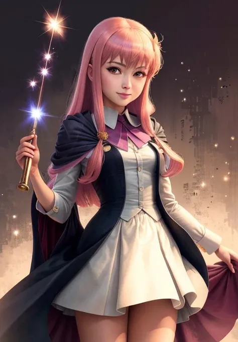 <lora:Louise_ZeroTsukaima:0.8>, Louise_ZeroTsukaima, smirk,, (magical, magnificent, masterpiece:1.3), (highly detailed, high quality:1.3)