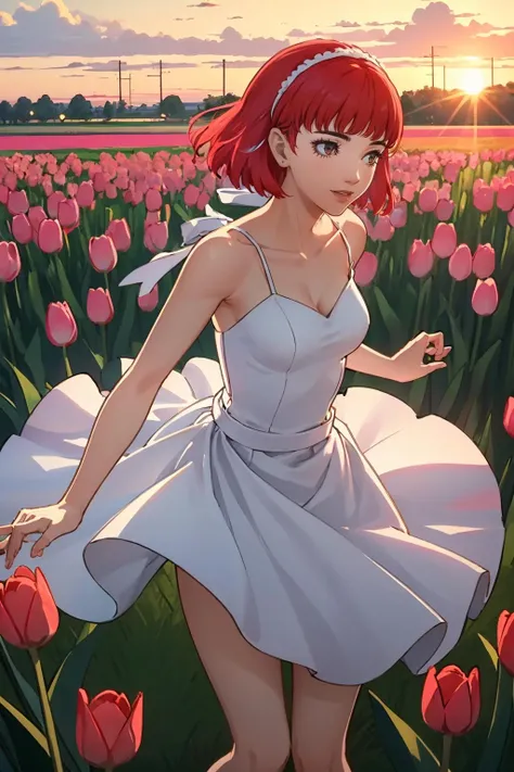 1girl, animal print, bare shoulders, black hair, bob cut, green eyes, orange hair, choker, cow print, dress, earrings,lips, print dress, short dress, short hair, solo, strapless dress, white dress, depth of field,
masterpiece, best quality, intricate details, outdoors, garden,
<lora:KajinKuji-000006:1><lora:add_sharpness:1.0><lora:add_sharpness:1.0>