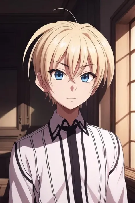 masterpiece, best quality, high quality, 1boy, solo, male focus, looking at viewer, upper body, <lora:yuuto_kiba:0.78>, yuuto_kiba, blonde hair, blue eyes, hair between eyes, ,