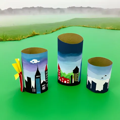 tprc, toilete paper roll Utopian City Field,Fog,Miasma, <lora:Toilet_Paper_Roll_Craft_SDXL:0.8>