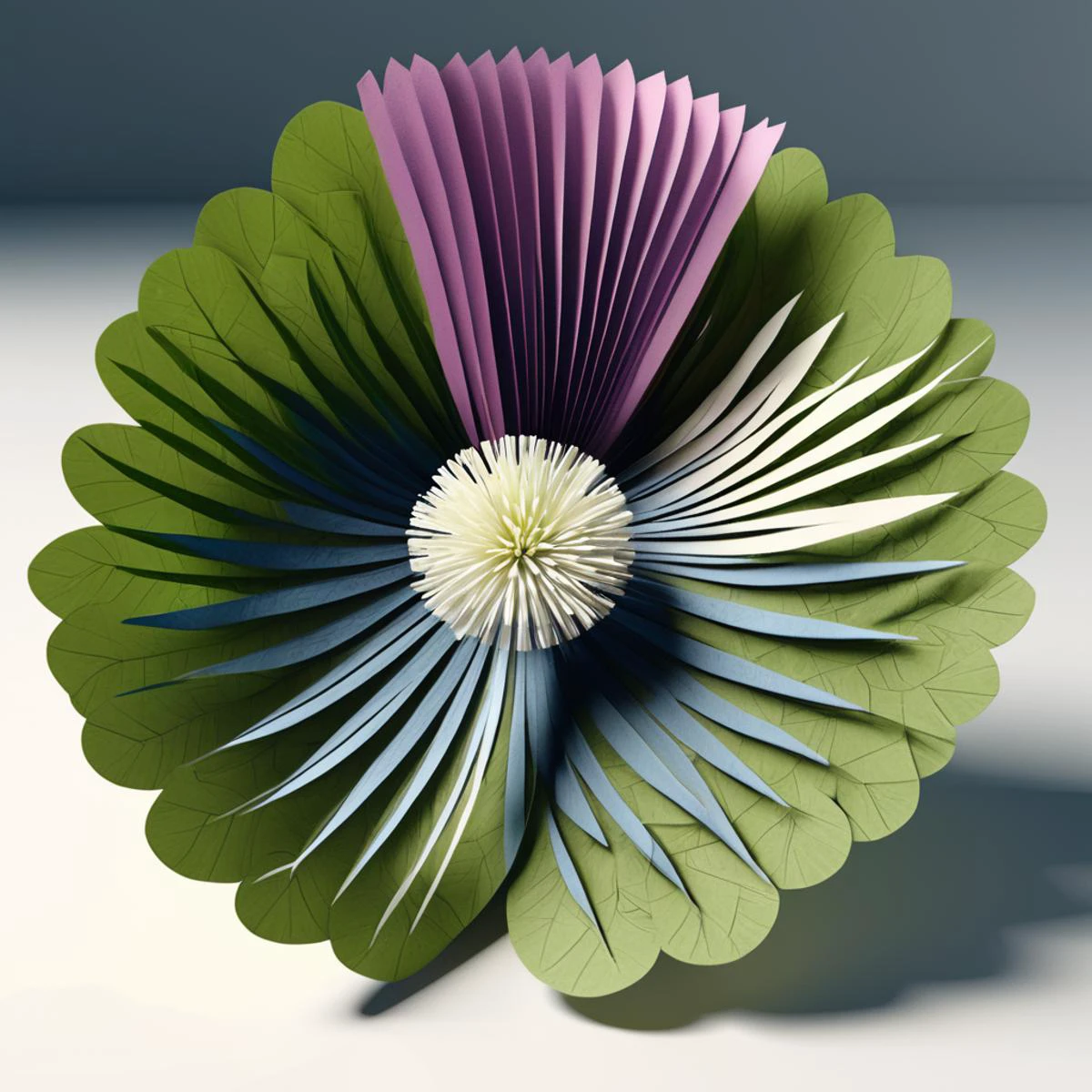 ((best quality)), ((masterpiece)), ((realistic,digital art)), (hyper detailed), tprc, toilete paper roll Prolific Banded Slender Semicircular plant, Elliptical Filamentous leaf, Craspedodromous Venation, Clustered, Pinnatisect Leaf Margin, Moonstone White Cyme Disk-shaped flower, Ovate, Ebracteolate, Whorled, , octane rendering, raytracing, volumetric lighting, Backlit,Rim Lighting, 8K, HDR <lora:Toilet_Paper_Roll_Craft_SDXL:0.8>