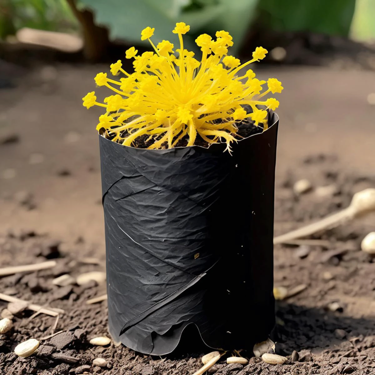 tprc, toilete paper roll Huge Mars Black Rhizome-forming Cylindrical plant, Diarylide Yellow Starchy Seeds, Concentric, Synsepalous, Tetracladous Phyllotaxy, Adventitious root , <lora:Toilet_Paper_Roll_Craft_SDXL:0.8>