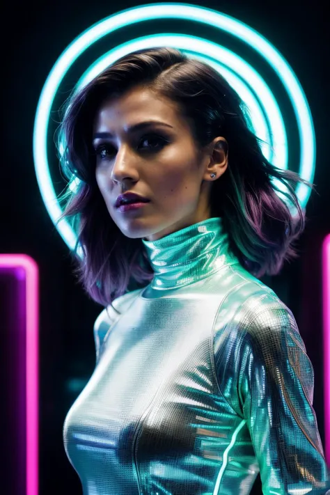 kma in cyber neon lighting, futurism, intricate futuristic jewelry accessories, cyberpunk glossy white latex turtleneck, hyper photorealistic, crispy quality, digital photography, trending in artstation, trending in pinterest, cinematic, 4 k ultra hd, art by pascal blanche, art by greg rutkowski,<lyco:KatherineMcNamara-RealVision-V1.0:1.0>