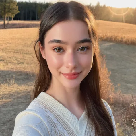 dasha_taran, <lora:DashaTaranXL:1>, smile, ponytail, long hair, look at viewer, sitting, instagram selfie, ((sharp face, detailed face, realistic face, naturtal skin, realistic skin, detailed skin, pores)), ((perfect eyes, detailed eyes,realistic eyes)), (masterpiece, best quality, ultra-detailed, best shadow), high contrast, (best illumination), ((cinematic light)), colorful, hyper detail, dramatic light, intricate details, (1 girl, solo) , ultra detailed artistic photography, dreamy, backlit, shadows, ultra high definition, 8k, ultra sharp focus, ultra high quality model, soft lighting, film photography, analogue photography, hyperrealism,