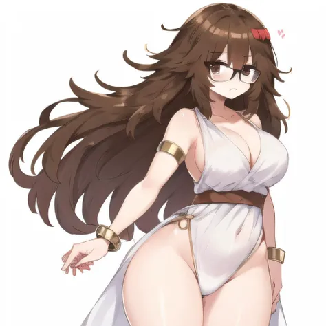 masterpiece,best quality, masterpiece, high detail,detailed face,detailed eyes,rendered eyes,perfect eyes,hip lines,ambient occlusion,crisp image,detailed,amazing,8k,8k wallpaper,8k background,high detailed skin,high res,
(((cowboy shot))), ((solo)), ((1girl)),JinaCari, <lora:JinakoCarigiri-10:0.7>, ((full body)), bow, perfect face, glasses, brown hair, long hair, better eyes, ((white background)), (wide ), ( visible through thighs), <lora:GreekClothes:1>, (greek clothes), (peplos), bracelet, cross-laced sandals, sandals