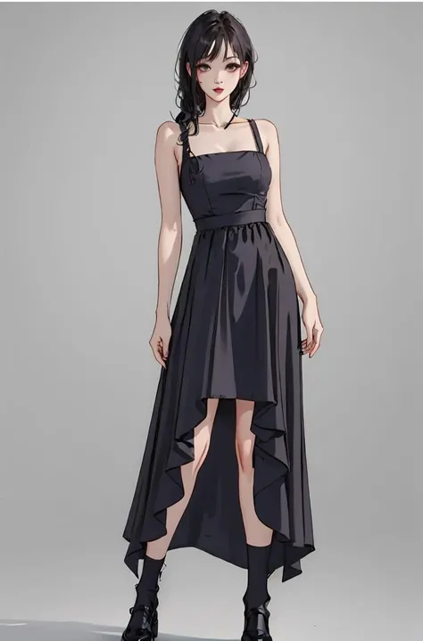 <lora:Oufits-000006:.6>,  full body,  standing, high socks , dress, tall,sexy, casual