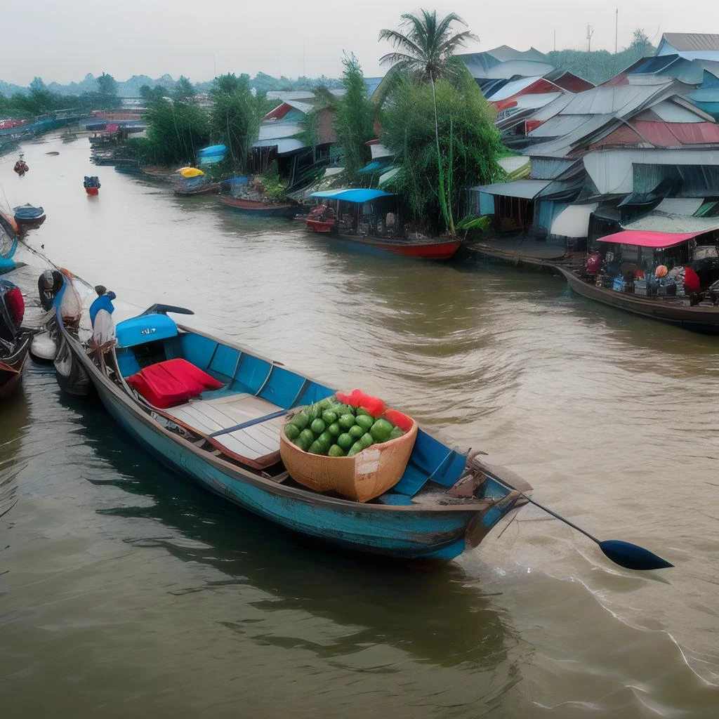 TQ - Cai Rang Floating Market | Chợ nổi Cái Răng | Background LoRA
