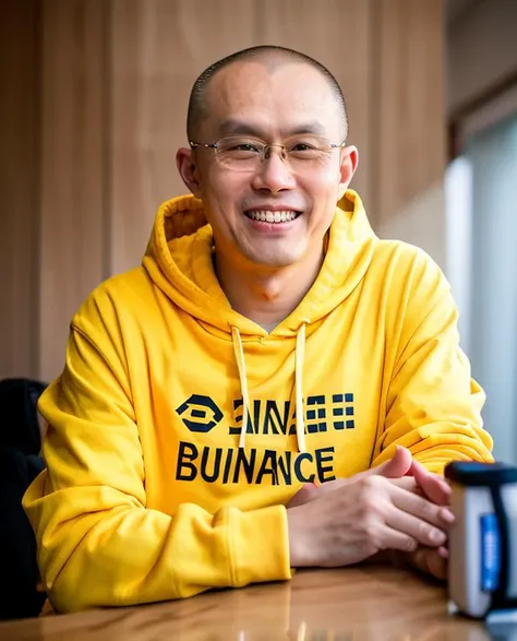 cz_binance, chinese man in glasses, yellow hoodie, smiling, bald, suit, 8k uhd, dslr, soft lighting, high quality, film grain, Fujifilm XT3
<lora:cz_binance:0.8>