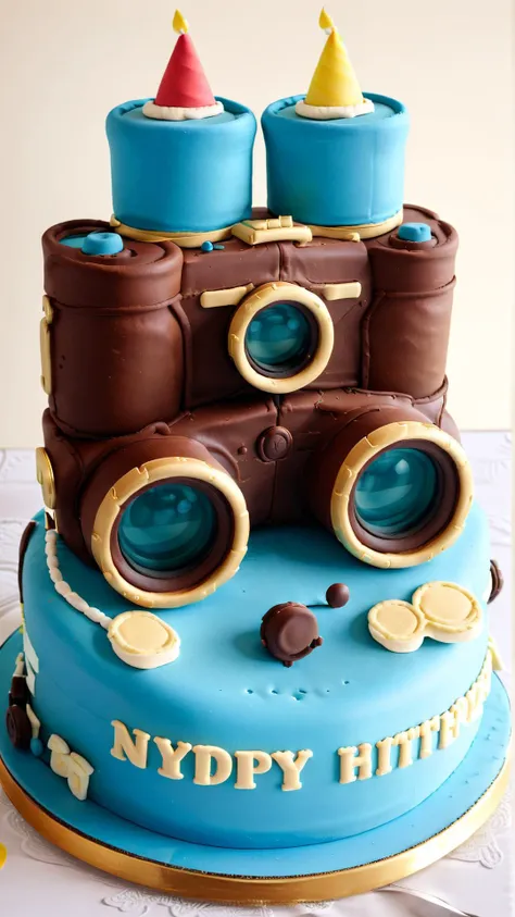 <lora:CakeStyleXL:1> CakeStyle Binoculars, custom cake, birthday cake,