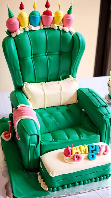 <lora:CakeStyleXL:1> CakeStyle Lawn chair, custom cake, birthday cake,