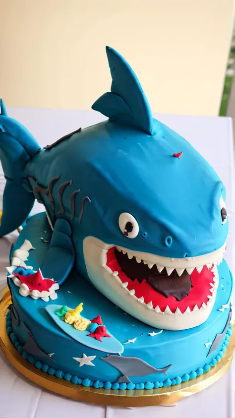 <lora:CakeStyleXL:1> CakeStyle shark, custom cake, birthday cake,