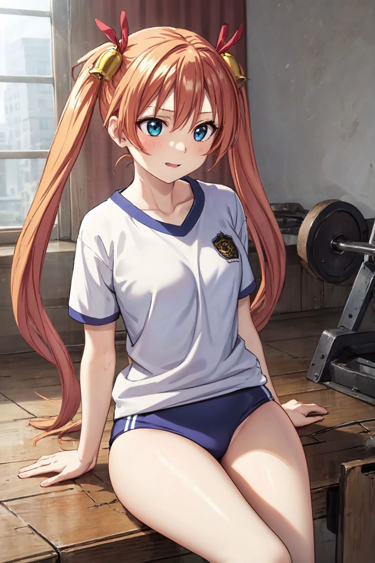 nsfw,
BREAK
(absurdres:1.1, highres:1.1, ultra detailed:1.1),
(high resolution:1.1, ray tracing:1.1, refraction:1.1), (dynamic angle:1.1),
BREAK
(1girl:1.1), (solo:1.3),
BREAK
<lora:kagurazaka_asuna:0.7>,
aaasuna,heterochromia,long hair,ahoge,twintails,hair bell,
buruma, gym uniform, white shirt, short sleeves, thighs
BREAK
(close mouth:1.1),
(closed mouth:1.4),
BREAK
Authentic skin texture, Smooth skin,
BREAK
shiny sun lighting,
BREAK
cowboy shot,
BREAK
BREAK
(sitting:1.1),
BREAK
indoors,
BREAK
<lora:flatBG:-0.4>,
<lora:GoodHands-vanilla:1>,
nice hands, perfect hands,
BREAK
wakame