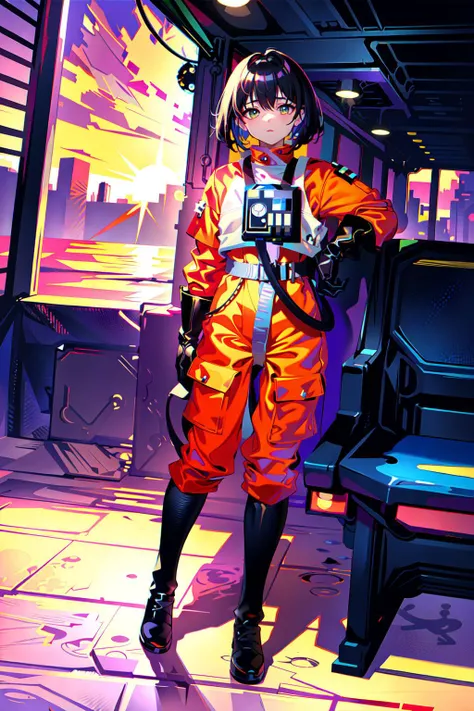 (masterpiece, top quality, best quality, official art, beautiful and aesthetic:1.2),(1girl in rebel pilot suit),extreme detailed,(colorful:1.3),highest detailed,sunset,seat<lora:RPSV3:0.8>