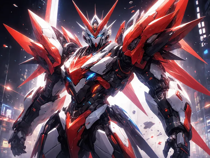 Colourful, vibrant, mysterious colours, contemporary impressionism, illustration of a white mech, comic book style, masterpiece<lora:Hyper-SDXL-4steps-lora:0.8>,<lora:p4-nijimecha-000010:0.7>,nijimecha,