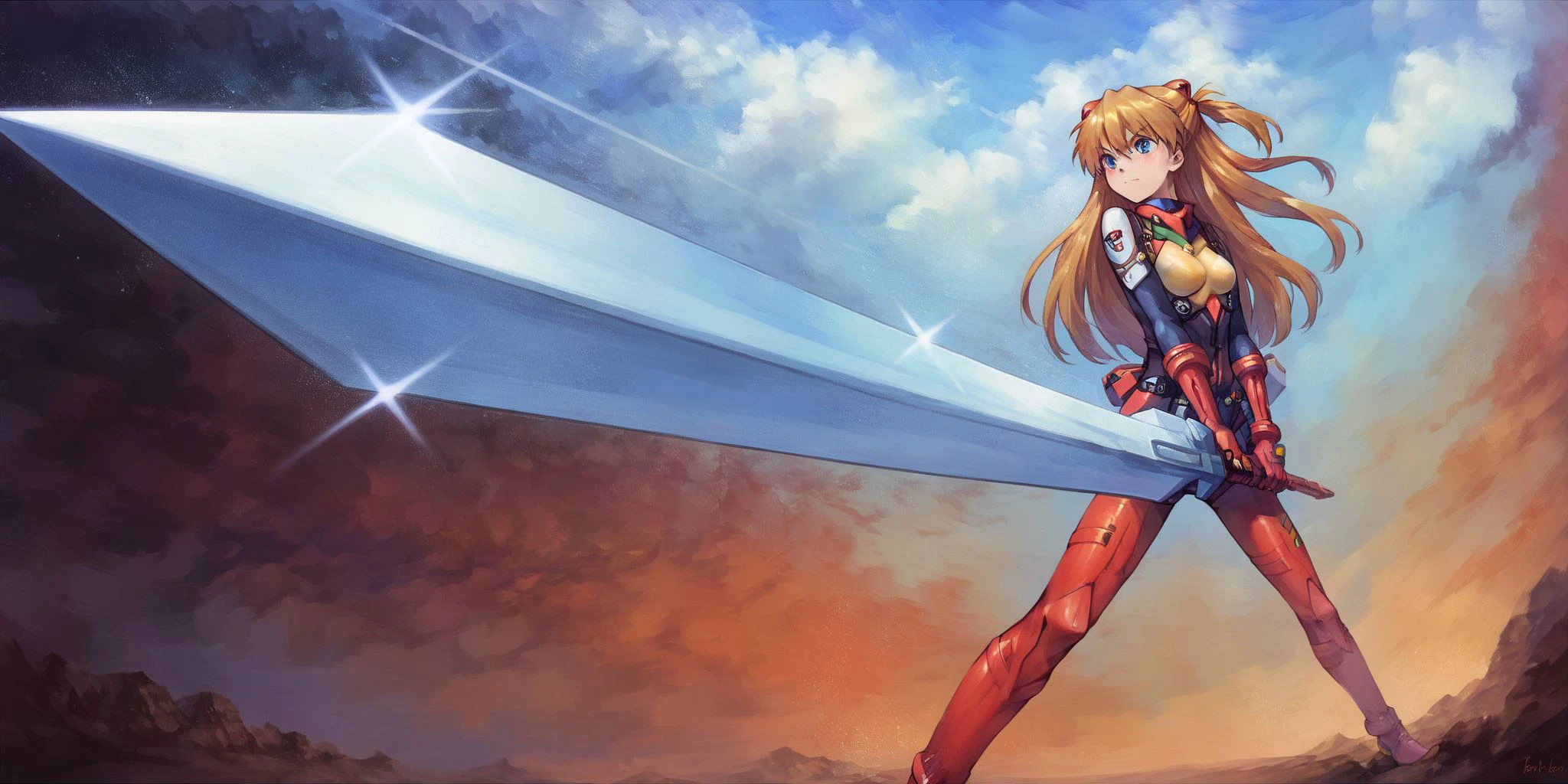 score_9,score_8_up,score_7_up BREAK source_anime,masterpiece,top quality,best quality, 1girl,sunrise stance,holding,holding weapon,holding stick,standing,<lora:pony-sunrise:1>,<lora:SadamotoYoshiyuki_XL_V2:0.8>, souryuu asuka langley, (masterpiece, best quality, high quality, highres, ultra-detailed),
