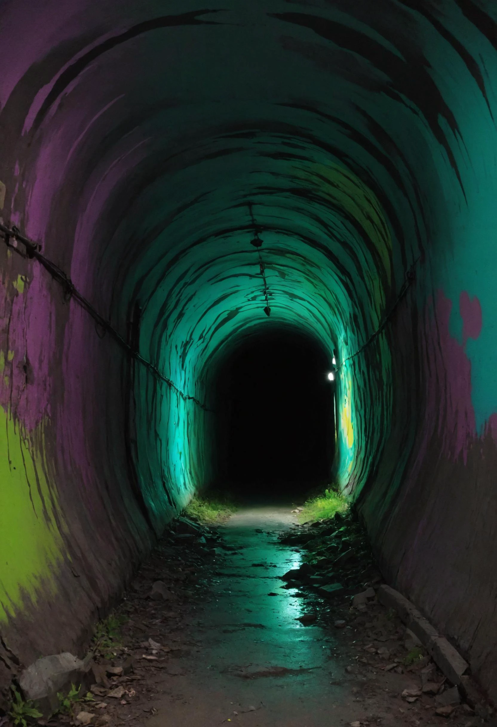 When you can only see the tunnel at the end of the light, Lights out, party over, it's the end of your life, <lora:great_lighting:0.4> great lighting, glow in the dark, <lora:Angst-v1-2_SDXL:0.7> Angst, <lora:gorgoeus_splash_of_vibrant_paint:0.7> Gorgeous splash of vibrant paint