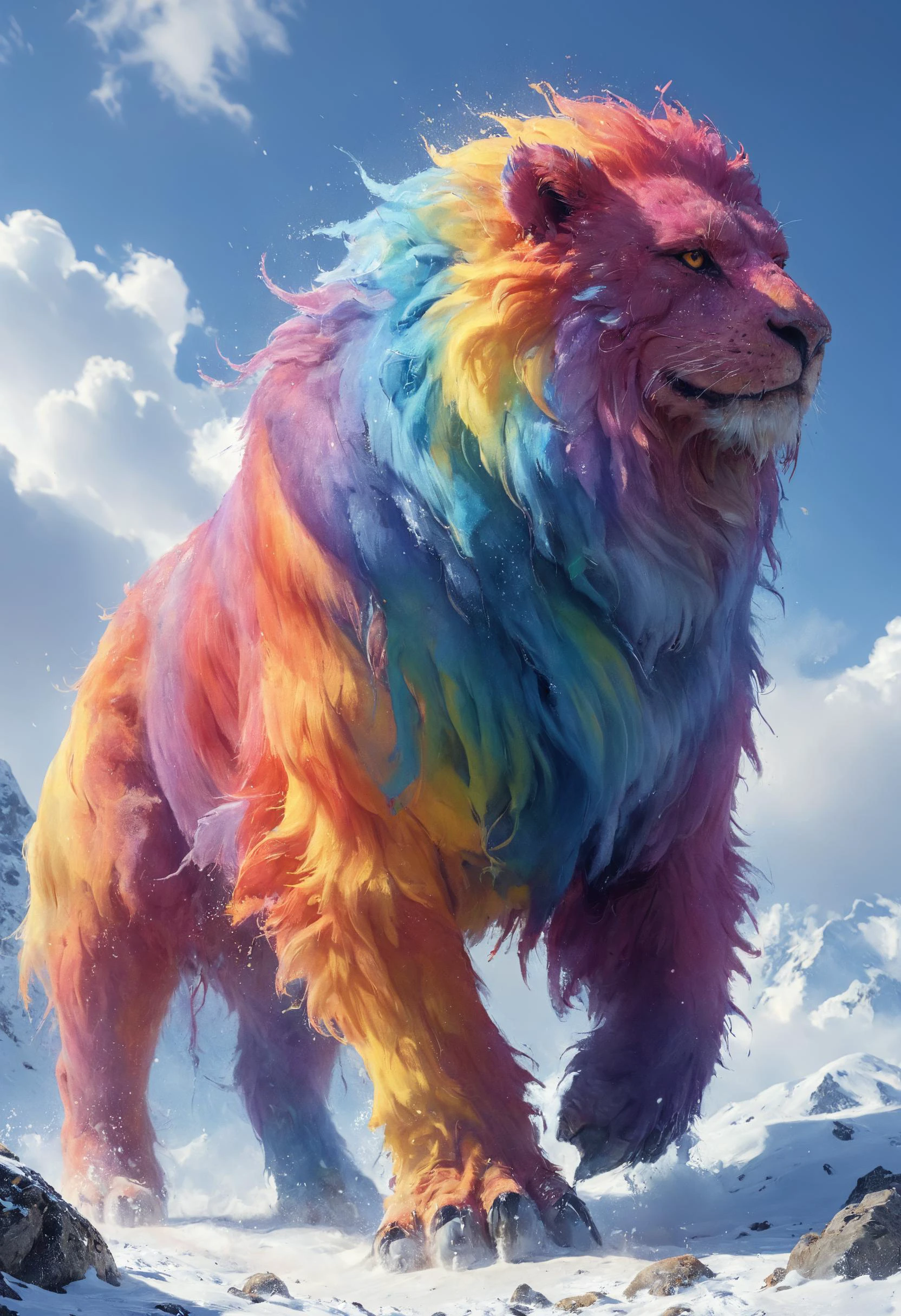 <lora:Mythical_Beasts:0.8> fmb Chaneques, <lora:great_lighting:0.8> great lighting, Sunshine rays, <lora:gorgoeus_splash_of_vibrant_paint:0.7> Gorgeous splash of vibrant paint, <lora:bl4ckl1ghtxl:0.7> bl4ckl1ghtxl