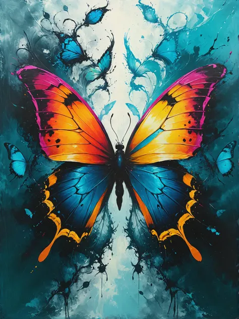 Quantum butterflies unlock parallel doorways, ultra-fine digital painting, <lora:xl_more_art-full_v1:0.3>, <lora:Desolation:0.6> <lora:gorgoeus_splash_of_vibrant_paint:0.7> Gorgeous splash of vibrant paint