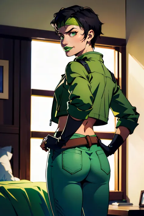 One punch man drawing style, quiet metal gear opening her pussy with her fingers