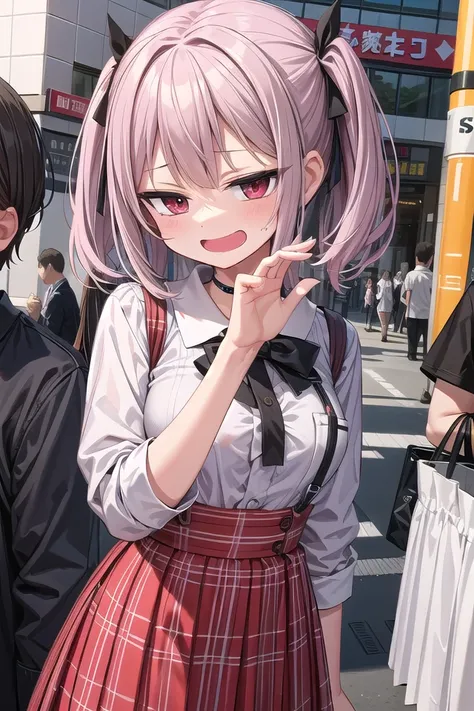 <lora:smirkingeye_v200:1>
<lora:smirkingmouth_v100:1>
insanely detailed, absurdres, ultra-highres, ultra-detailed, best quality,
1girl, solo, nice hands, perfect hands
BREAK
(wearing school uniform),
happy smile, laugh, open mouth,
<lora:OjouSamaPose:1:lbw=INALL> OjouSamaPose, cowboy shot, looking at viewer,
BREAK
slender, kawaii, perfect symmetrical face, ultra cute girl, ultra cute face, ultra detailed eyes, ultra detailed hair, ultra cute, ultra beautiful,
BREAK
in harajuku, shibuya, tokyo, street, crowd, cityscape,
medium breasts
BREAK
(white medium hair, dark red eyes)