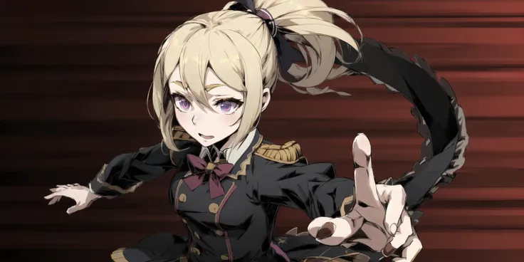 (masterpiece, best quality: 1.1), 1girl solo, tanya, 1girl, solo, , flat chest, small breasts, curvy, military, military uniform, ,, evil smile, wicked expression, anger, red eyes, neutral lighting