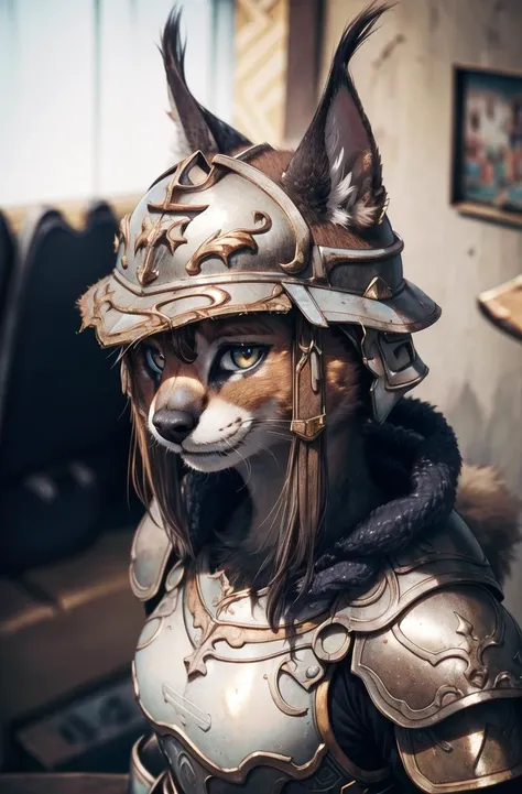 masterpiece, best quality,furry girl,Mongolia,hdr,cinema angle
perfect light,dark skin,animal nose,solo,detail fur,epic movie concept
adorable,armour and helmet, looking at viewer,caracal
<hypernet:furry_kemono:0.5> <lora:Caracal:0.7> <lora:add_detail:0.5> <lora:amano_yoshitaka_offset:0.5>