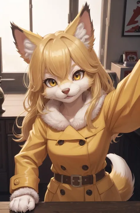 masterpiece, best quality,4k,hdr,perfect lighting 1girl,fox girl,animal ears,blonde,long hair,hair flaps,selfie, paws
furry female,solo,soviet poster,young pionner,dog nose,yellow coat
kitten,adorable, looking at viewerf,Communist ideology,dynamic pose,high detail fur