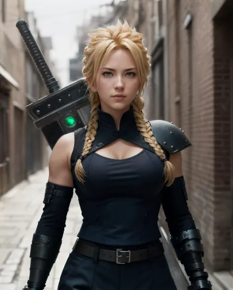 elizabeth holmes as (cloud strife from final fantasy 7), exquisite detail, award winning photography, dramatic lighting, skin texture <lora:ELIZABETH_HOLMES_XL-000007:0.8>