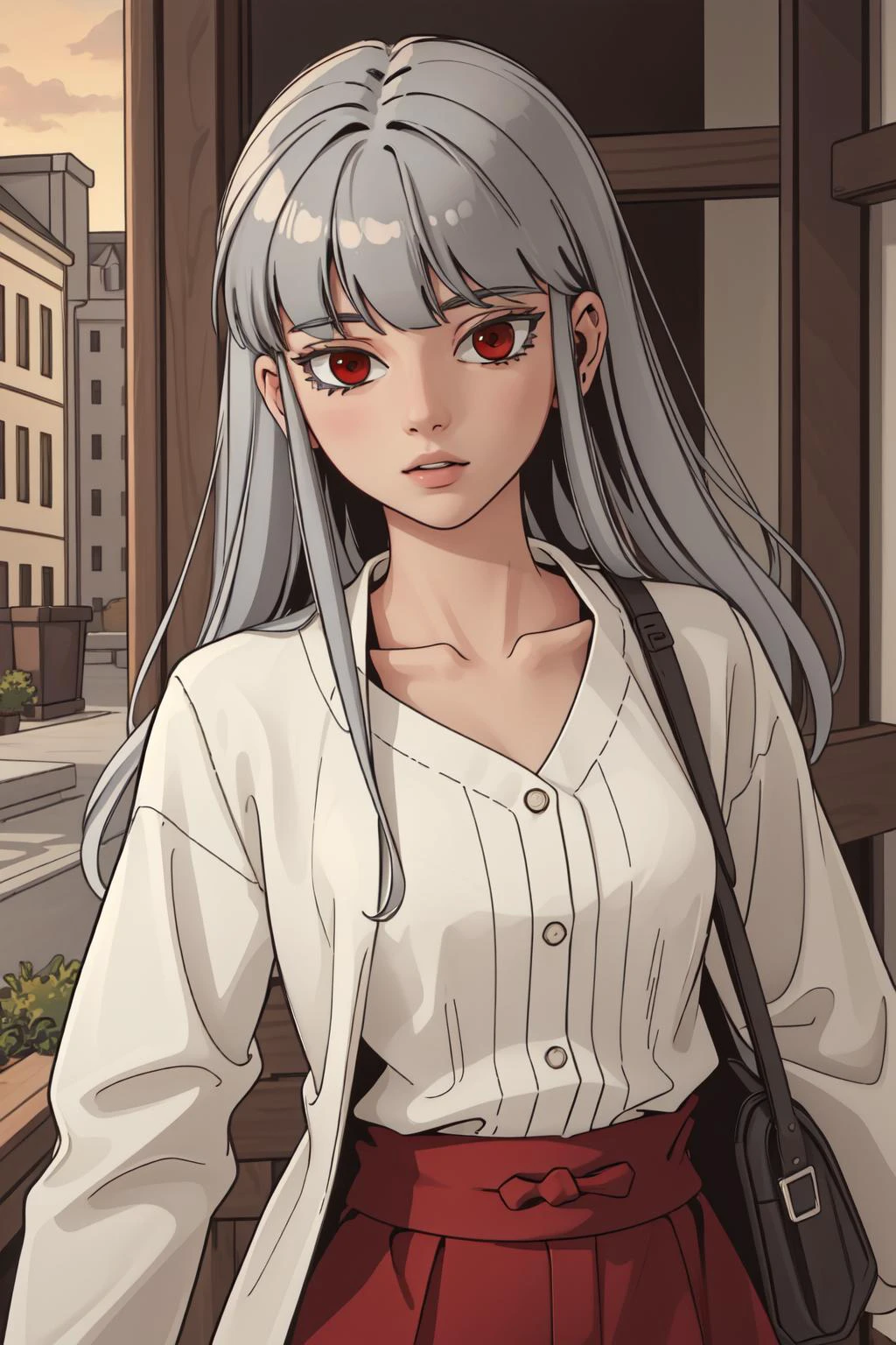 (masterpiece, best quality), intricate details,
1girl, <lora:ehwa:0.8> 1girl, solo, silver hair, red eyes, bangs,