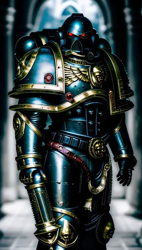 None <lora:spacemarine:1> masterpiece professional portrait photo of spacemarine style warhammer, metall armour, reflections, polished black armor, scull, <lora:whsororitas_v3:0.45> epic battle, cinematic still shot, black armor space marine ,, cinematic grain, atomic explosion, gothic architecture ruins, starcraft zergs, detailed metal ornament texts, helmet