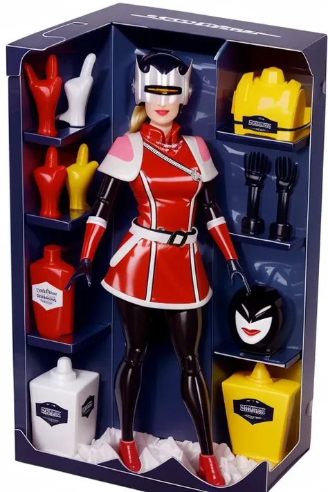(masterpiece, best quality, ultra detailed, absurdres), diorama, closed pack premium toy box, inboxDollPlaySetQuiron style, mandora, 1girl, ponytail, blonde hair, helmet, visor, pink shoulder wrap, red turtleneck, asymmetrical clothes, multicolored bodysuit, grey belt, pink vambraces, red gloves, (plastic toy playset pack:1.3), inside gift box <lora:quiron_inboxDollPlaySet_v1_lora:0.47> <lora:mandora_v1:1>