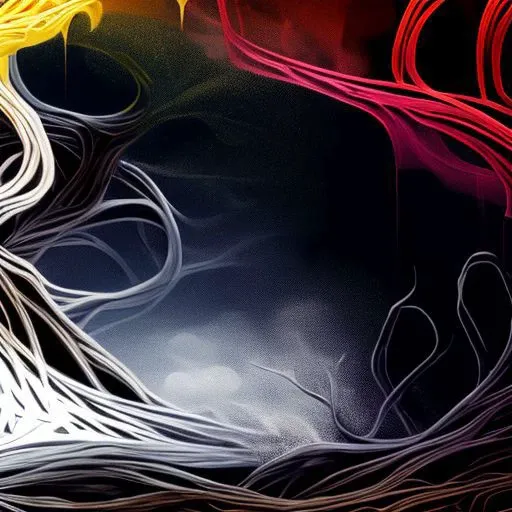 abstract dancing tree roots