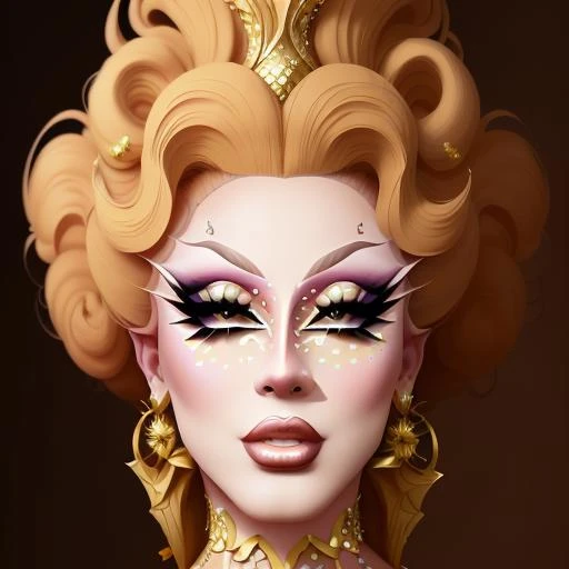 drag queen, masterpiece, best quality, 1girl, intricate detail,big hair, black and gold, <lora:AlienQueen:1>