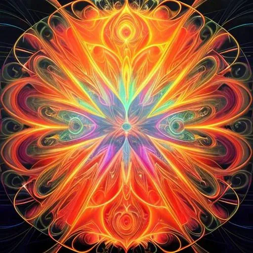 fractal-flame spiral tower of fire red palette