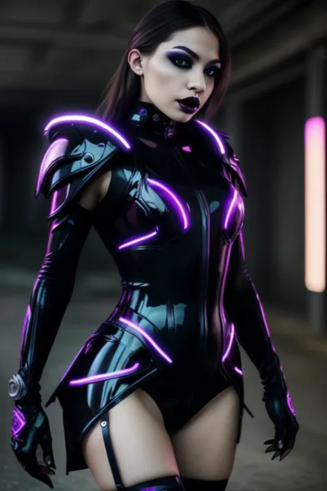 wild 22yo <lora:gothgirl:0.75> gothgirl, petite, toned, black leather clothes, nanopunk outfit, choker, matte dark lipstick, eyeliner, cleavage, thighs, purple eyes, <lora:GamerFashion-rgb-V1:1.1> ((rgb, night, night time, dark, darkness), gamer), rave festival, edc, light rays, rave, lens flare, led, cinematic lighting BREAK  ((photorealistic), realistic face), medium breasts, beautifully detailed woman, realistic face, detailed mouth, extremely detailed eyes_and_face, beautiful attractive face, beautiful detailed eyes, (photorealistic), pronounced feminine feature, matte eyeshadow, eyelashes, eyeliner, perfect fit body, smooth skin, dynamic posing, toned body, flat belly, perfect feminine hands BREAK   color HD photo, Nikon L35AF Camera, (full-body shot, high quality photo, masterpiece), HDR, 8K resolution, analogue RAW DSLR, best quality, absurdres, vivid vibrant colors, skin pores, intricate detail, (intricately detailed face_and_eyes), realistic human hands, sophisticated detail, (realistic lighting, sharp focus), centerfold, bokeh, official art, 8k wallpaper, ultra high res, professional photography