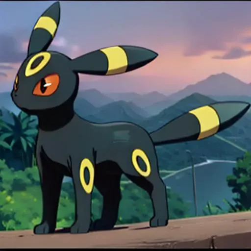 masterpiece, best quality, <lora:Umbreon_Lora:1>, umbreon, mountain, 2d, anime